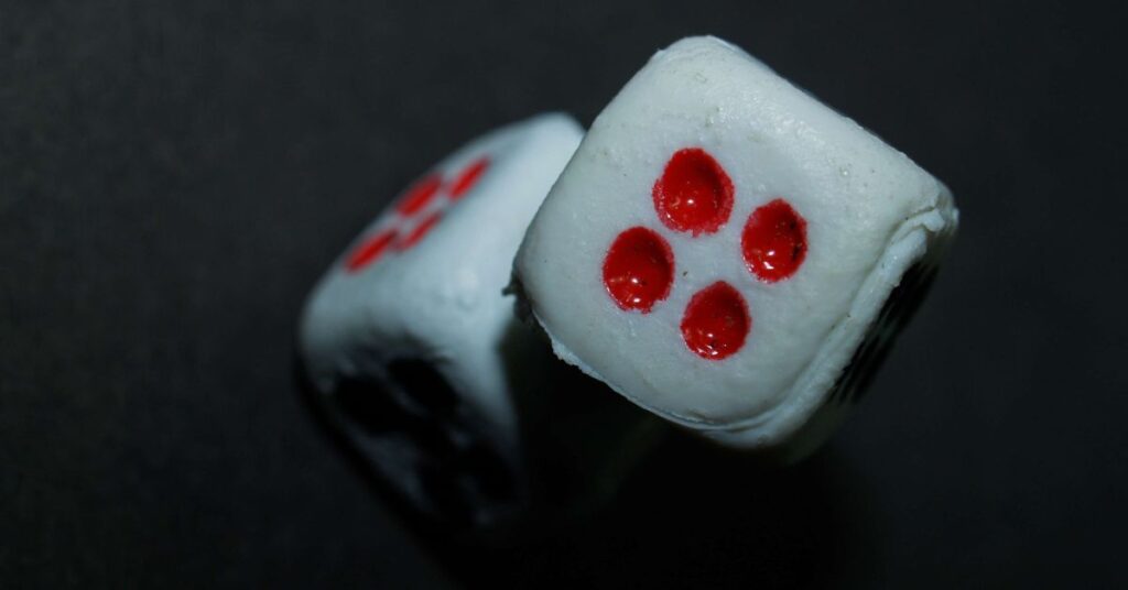 Gambling Addiction Dice Close up