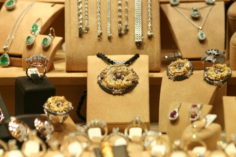 Jewellery On Display in a Store