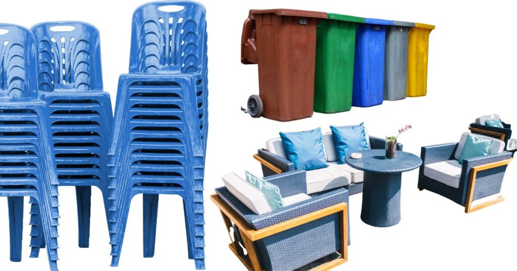 Plastic Chairs, Wheelie Bins, and Outdoor Furniture